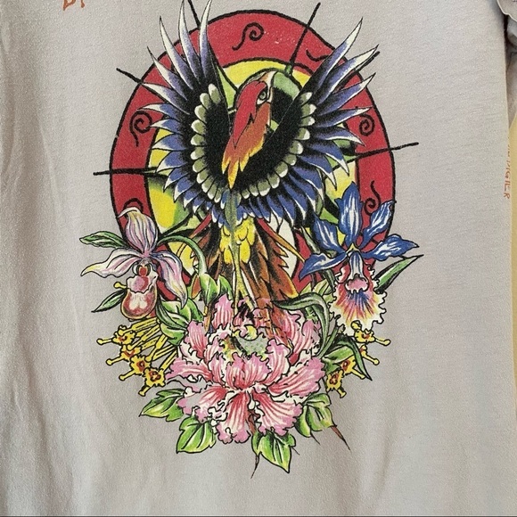 Ed Hardy by Christian Audigier Graphic Bird and Flower Tee T Shirt - Medium - Picture 2 of 13